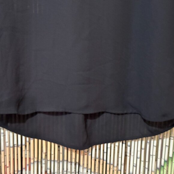 H&M, Lightweight Chiffon Flutter Sleeve Blouse, Black, 12 - Picture 6 of 14